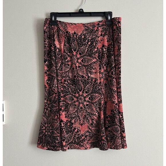 VTG 90s Y2K Connected Apparel Large Slip Skirt Pink Black Boho Festival Whimsy - Picture 2 of 5